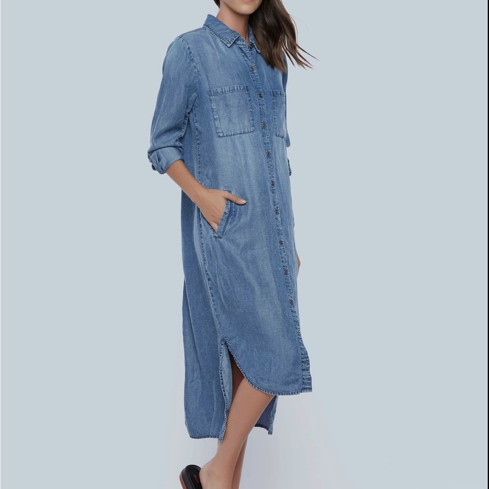 Wash Lab Chambray Shirtdress - Picture 3 of 10